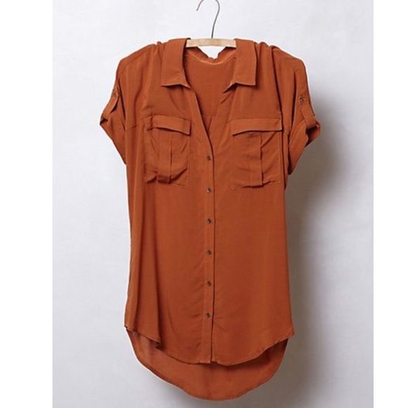 Anthropologie Tops - Anthropologie Beckett Buttondown Short Sleeve Top
